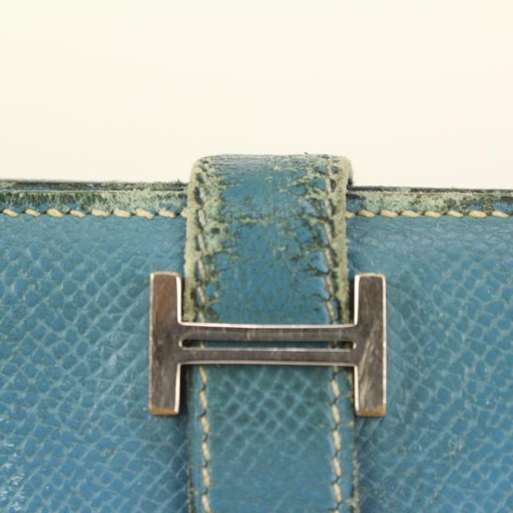 Hermès Blue Jean Bearn Bifold Long Flap 6her721 - Picture 12 of 12